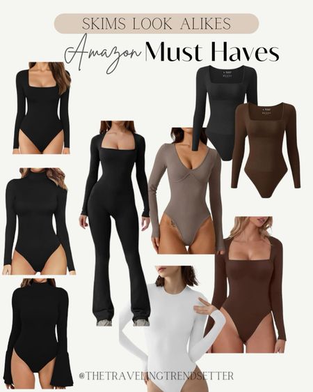 Skims look alike - Amazon must haves - jumpsuit - bodysuit - looks for less - boujee on a budget / designer inspired - skims look alike 

#LTKfindsunder50 #LTKfitness #LTKstyletip