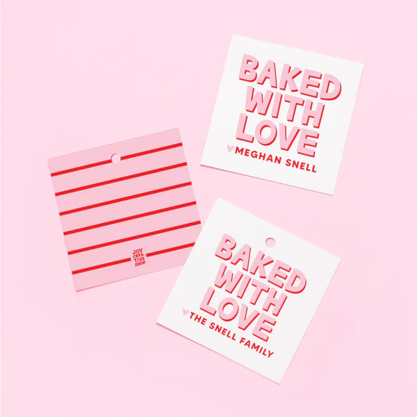 Valentine's Baked with Love Personalized Tags or Stickers | Joy Creative Shop