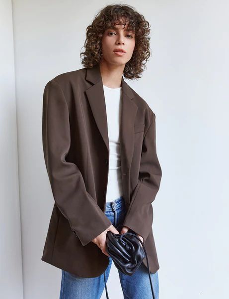 Oversized Brown Blazer | Pixie Market