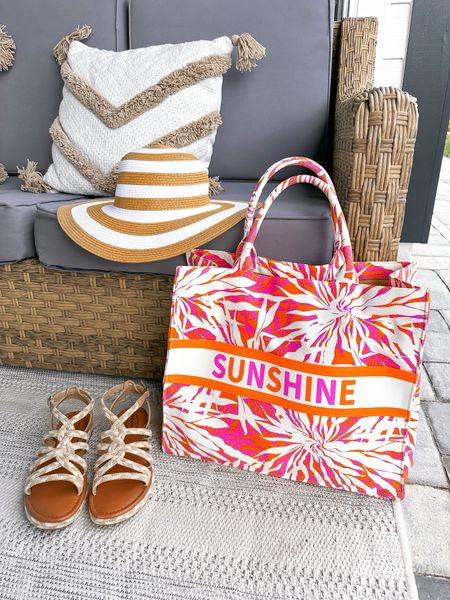 #ad | #WalmartFashion is popping off for your next vacation!! I love this $20 tote and $30 sandals for #resortstyle #walmartpartner 

#LTKSeasonal #LTKunder50 #LTKtravel