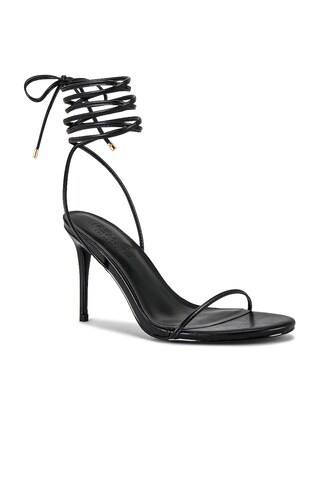 FEMME LA 3.0 Barely There Lace Up Heel in Noir from Revolve.com | Revolve Clothing (Global)