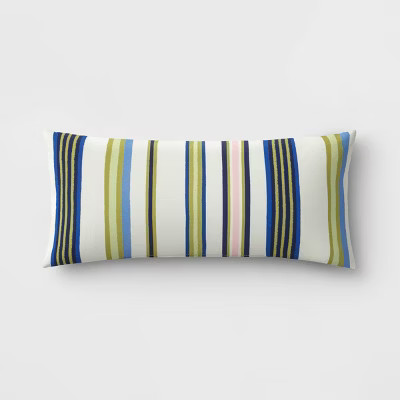 Decorative Rectangular Throw Pillow - Green Multistripe - Threshold™ | Target