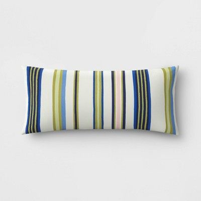 Decorative Rectangular Throw Pillow - Green Multistripe - Threshold™ | Target