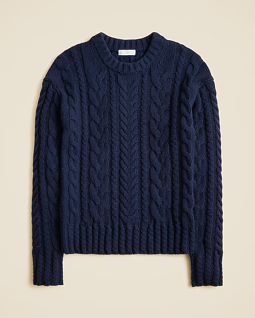 Cable-knit crewneck sweater | J. Crew US