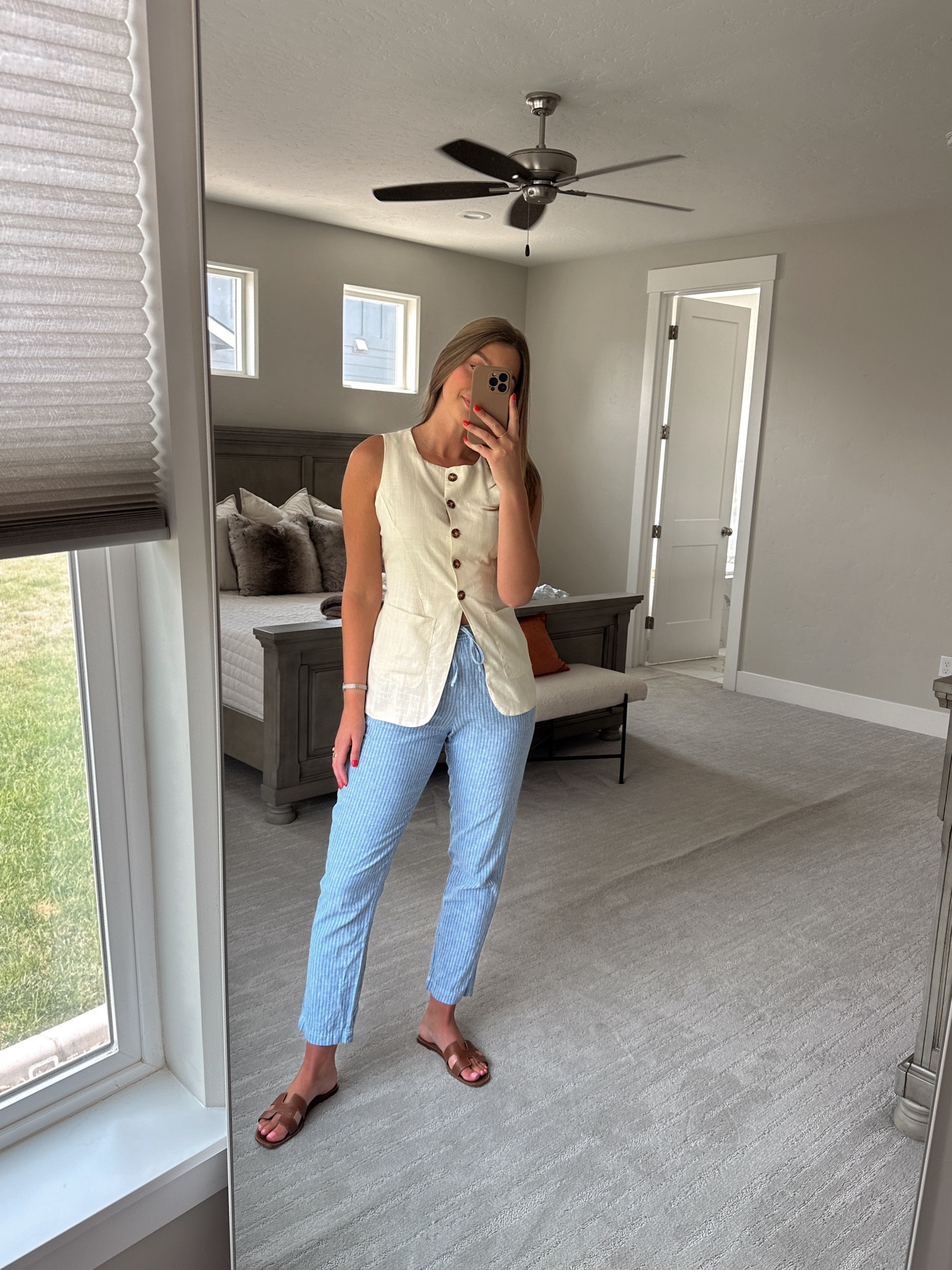 Amazon linen vest - wearing a medium 

#LTKFindsUnder50