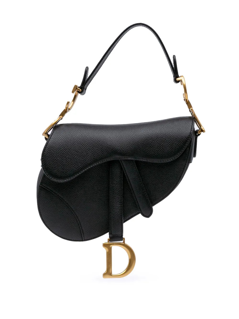 Christian Dior Pre-Owned 2020 Mini Grained Calfskin Saddle satchel - Black | Farfetch Global