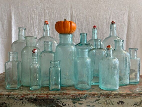 Antique Aqua Blue Bottles | Etsy | Etsy (US)