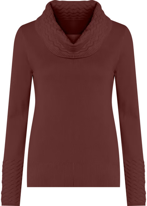 Women's Chevron-Trimmed Cowl-Neck Sweater | Macy's