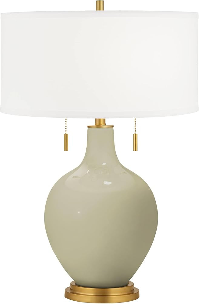 Color + Plus Toby Brass 28" Modern Glass Sage Green Table Lamp | Amazon (US)