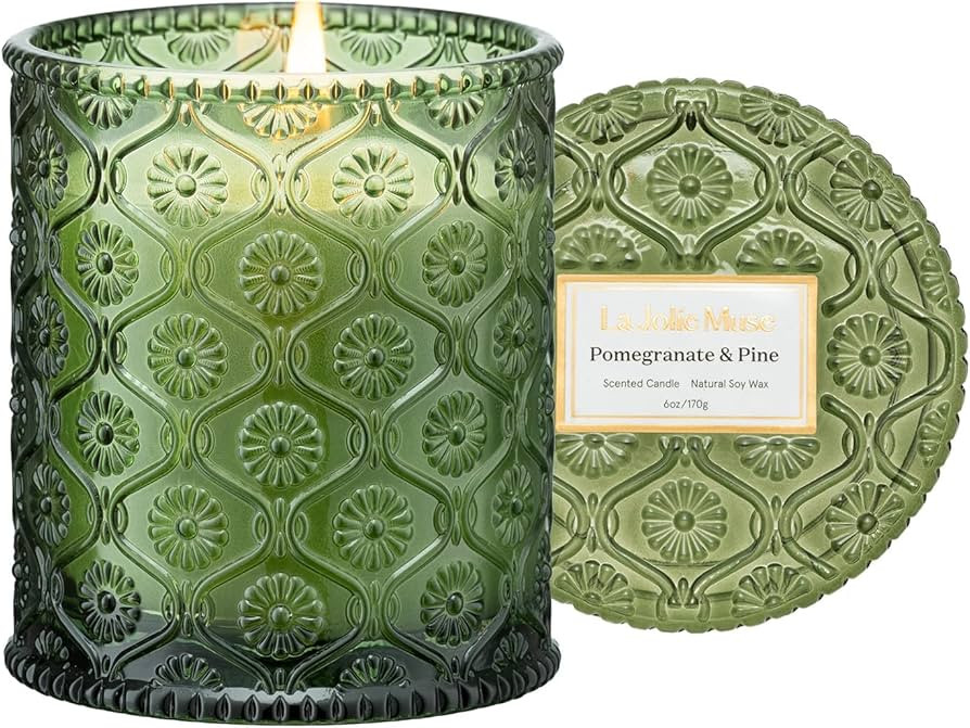 LA JOLIE MUSE Pine Scented Candle, Holiday Candle Gifts, Pomegranate Candle, Winter Scented Candl... | Amazon (US)