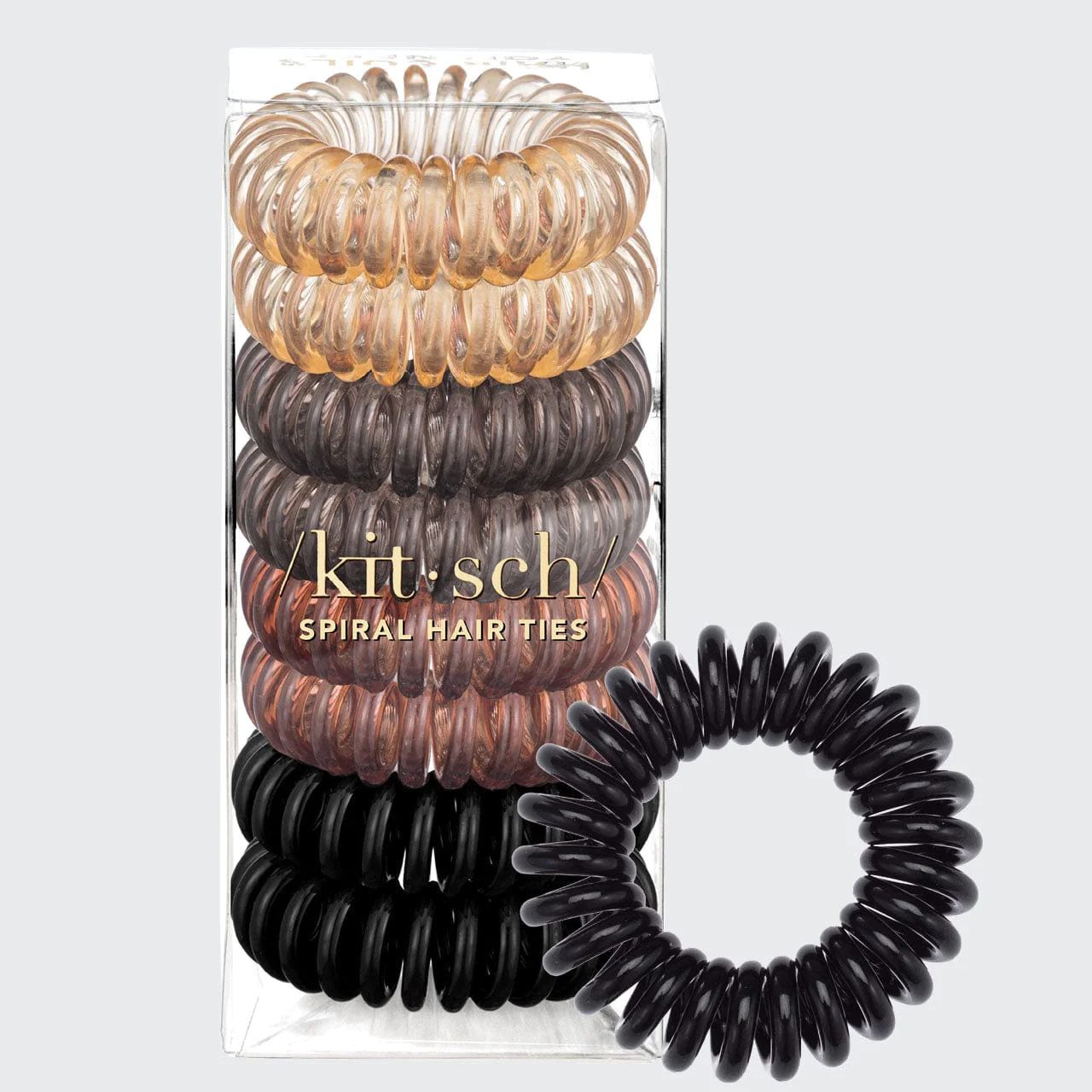 Spiral Hair Ties 8 Pc - Brunette | Kitsch