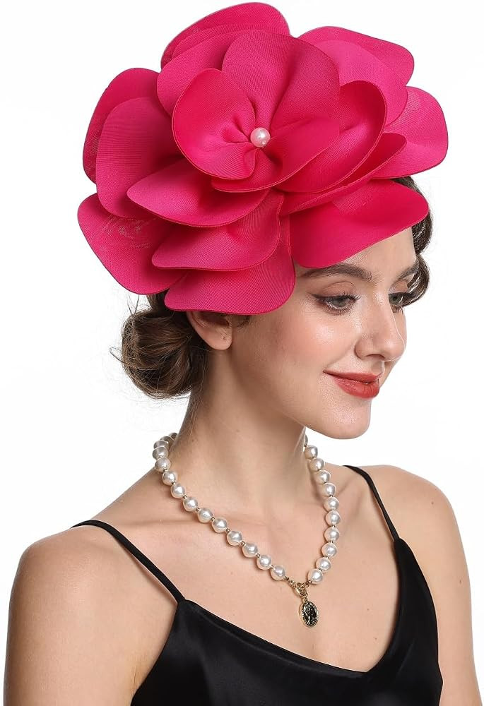 Women Feather Fascinator Hat with Veil Women's Vintage Style Headpiece for Weddings | Amazon (US)