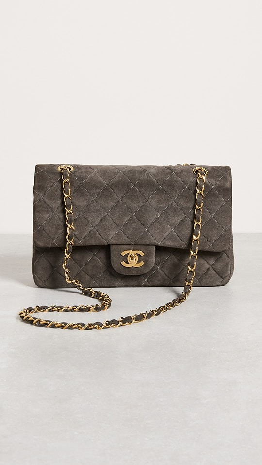 Chanel Grey Suede 2.55 10" | Shopbop