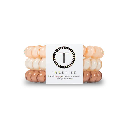 TELETIES For The Love of Nudes Hair Ties 3-Pack – Strong Grip No-Rip Elastics | Walmart (US)
