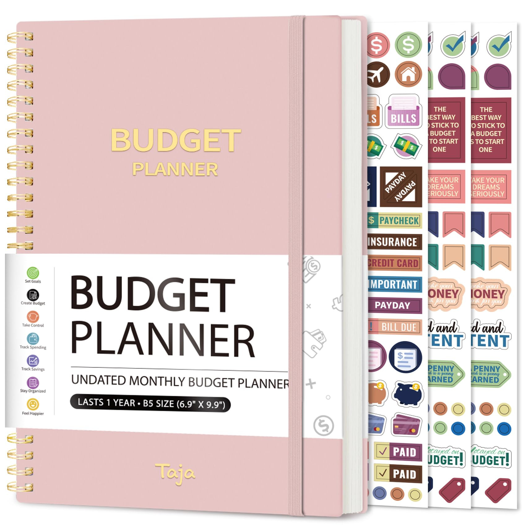 Budget Planner - Monthly Budget Book with Expense Tracker Notebook, Undated Bill Organizer & Fina... | Amazon (US)