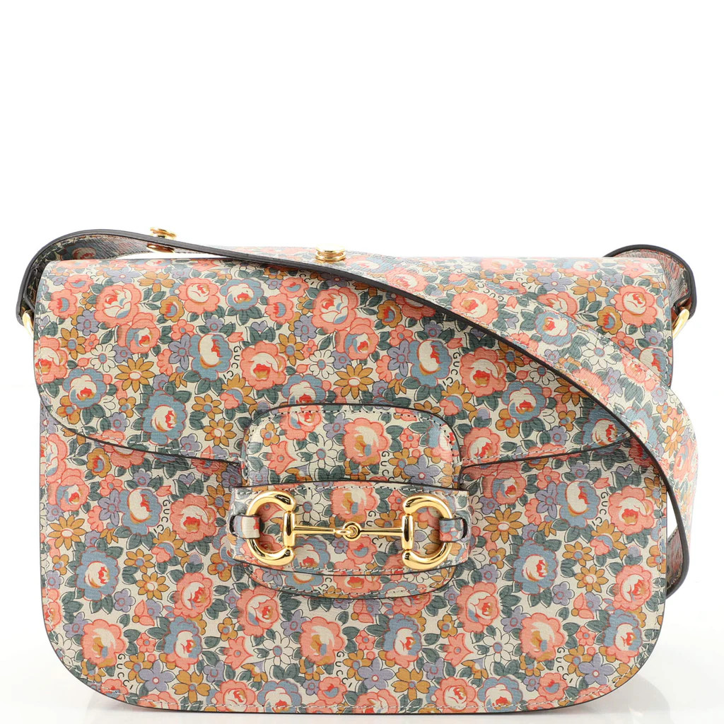 Gucci Horsebit 1955 Liberty Shoulder Bag Printed Leather Multicolor 1591941 | Rebag