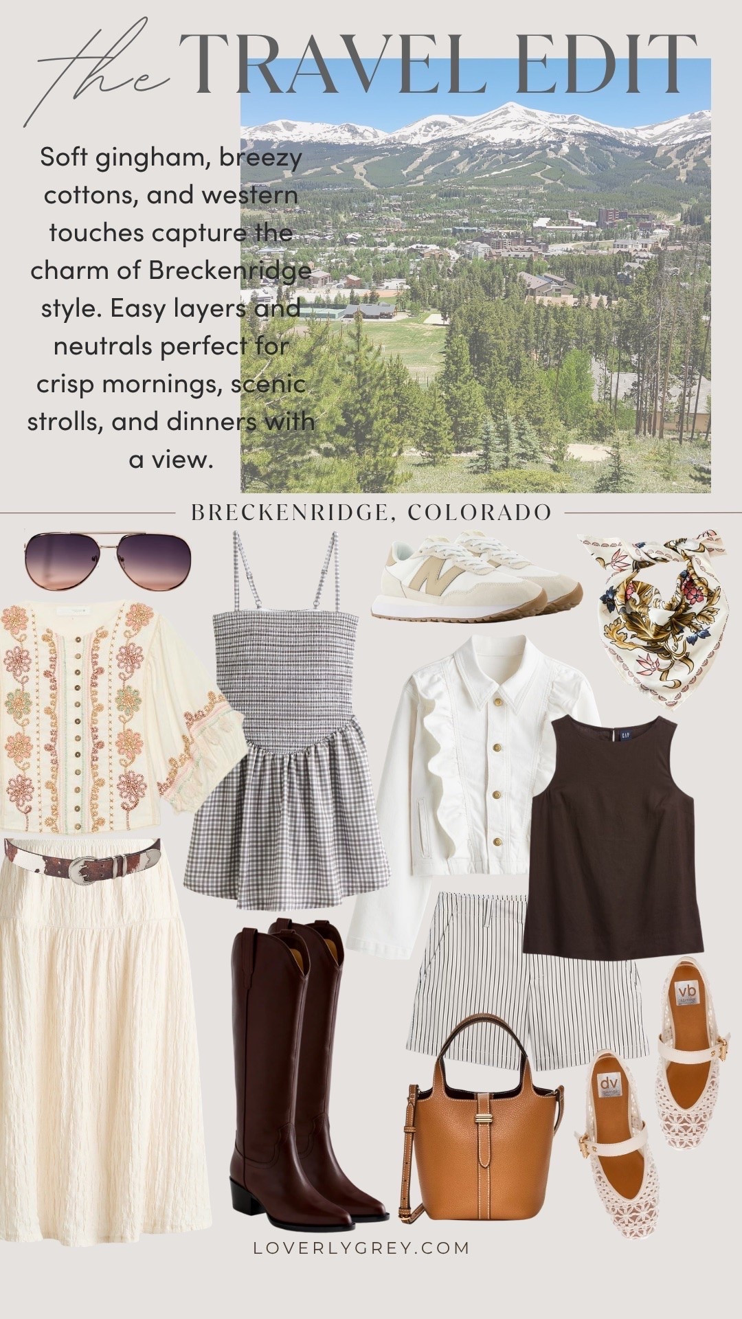 Soft neutrals, gingham prints, western boots, and cozy layers for a chic Breckenridge getaway 🤎 These travel-ready pieces are perfect for cool mornings, mountain dinners, and exploring town in style.

loverly grey, breckenridge travel edit, colorado outfits, mountain style, gingham dress, western boots, travel outfit, neutral fashion, cozy layers, vacation style, resort casual, elevated basics, travel capsule wardrobe, summer travel outfit

#LTKTravel #LTKootd #LTKSeasonal