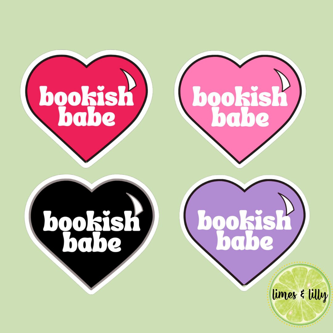 Bookish Babe Heart Bookish Stickers, Book Lover, Book Stickers, Kindle, Laptop, Romance Reader, B... | Etsy (US)