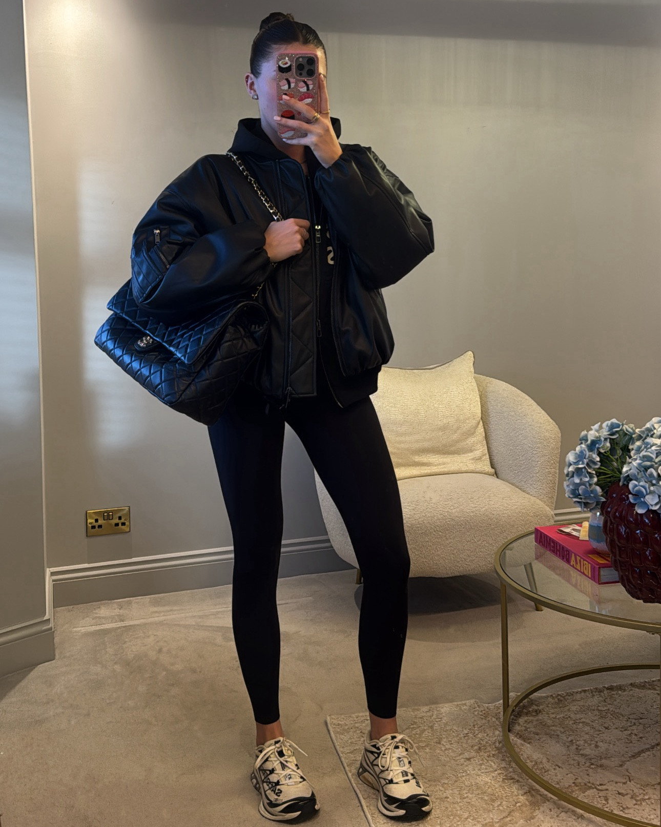 Winter outfit. Gym outfit. Casual outfit. Leather jacket. Bomber jacket. Hoodie. Zip hoodie. Black leggings. Sports leggings. Leggings. Trainers. Eme studios. Salomon. Salomon trainers. Alo. Alo yoga. River island  

#LTKwinter #LTKstyletip #LTKuk