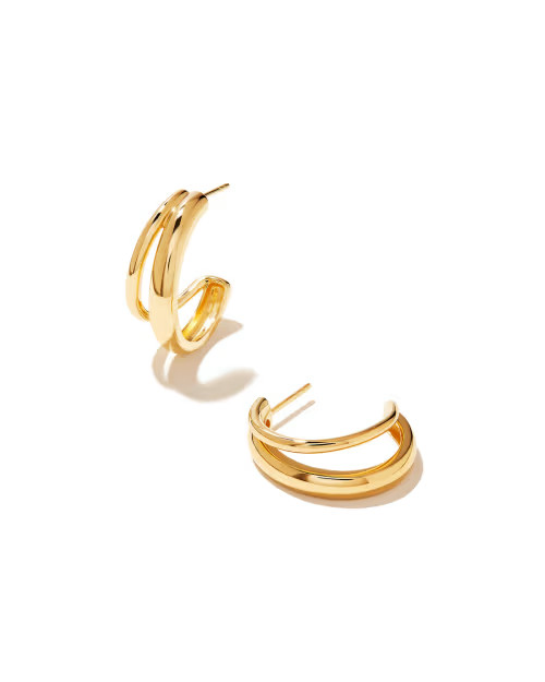 Meg Double Hoop Earrings in 18k Gold Vermeil | Kendra Scott