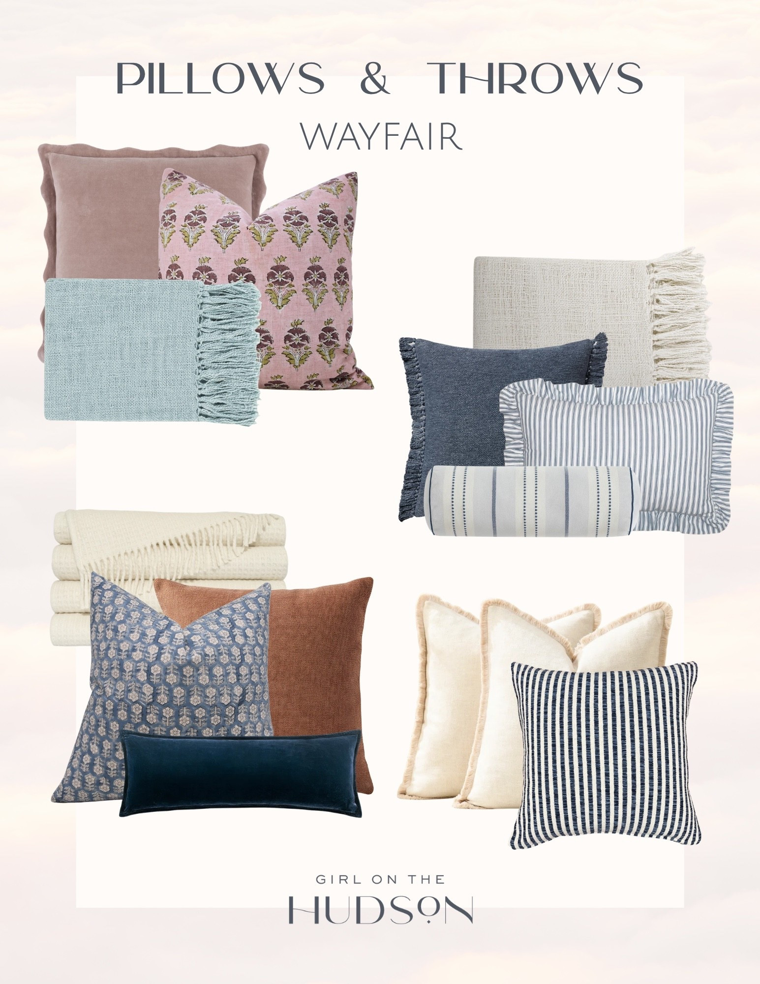 Pillows and throws are the easiest way to refresh a space without making a big commitment. I love mixing solids with subtle patterns, adding texture through linen or velvet, and layering cozy throws that make a room feel collected and lived in. These combinations work beautifully on sofas, beds, accent chairs, and reading nooks alike.

throw pillows, throw blankets, Wayfair home, home décor, neutral pillows, decorative pillows, cozy home, living room styling, bedroom décor, Girl on the Hudson

#LTKHome #LTKSeasonal #LTKOver40