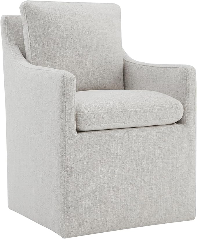 Upholstered Dining Chairs with Casters Modern Accent Armchair with Rollers for Diningroom Bedroom... | Amazon (US)