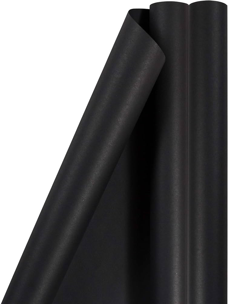 JAM Paper Gift Wrap - Matte Wrapping Paper - 50 Sq Ft Total (30 in x 10 Ft Each) - Matte Black - ... | Amazon (US)
