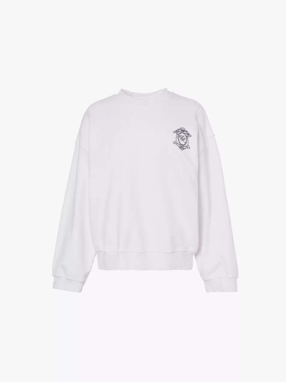 Leone brand-embroidered cotton-jersey sweatshirt | Selfridges