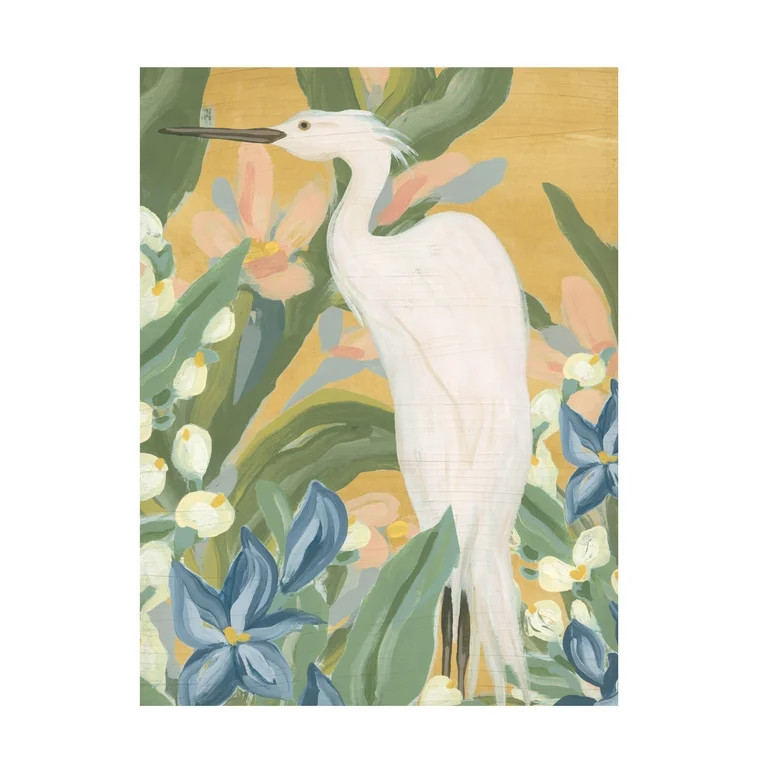 Trademark Fine Art June Erica Vess  Floral Egret I Canvas Wall Art | Walmart (US)