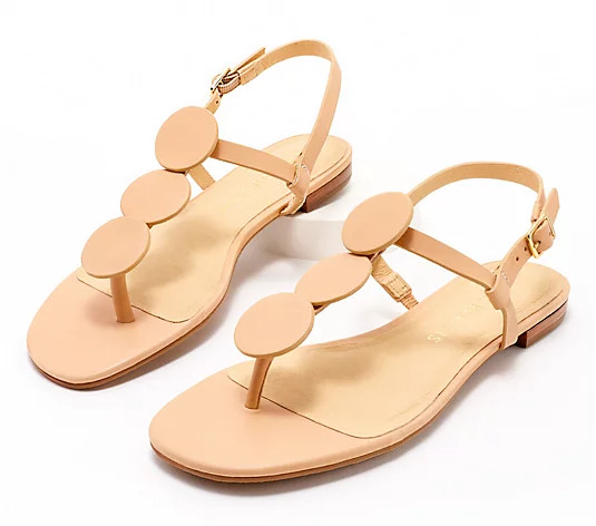 Jack Rogers Leather Flat Sandals - Worth | QVC