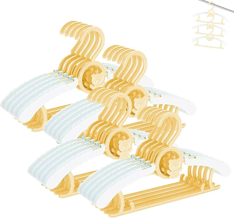 HGYZE Baby Nursery Closet Hangers, Ultra-Thin Non-Slip and Extendable Laundry Infant Pant Hanger ... | Amazon (US)