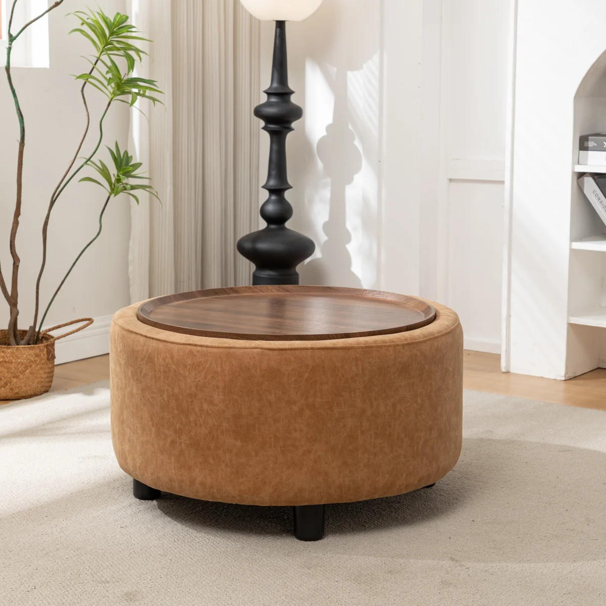 Bryonie Round Cocktail Ottoman with Storage | Wayfair North America