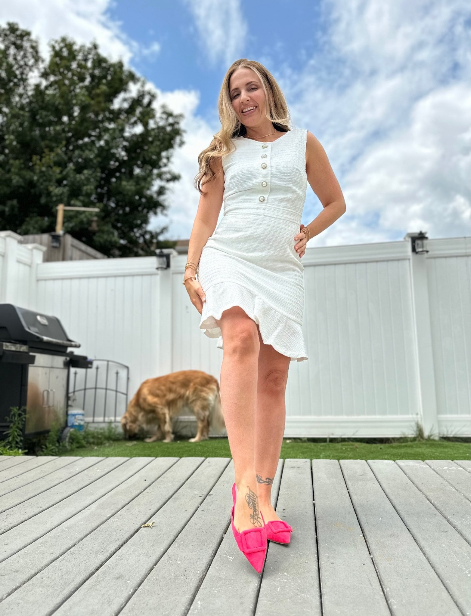 ~’Feel Good Friday’ Finds~ with my favorite photo bomber 🐾 🥰

Took advantage of the huge sale Saks is having and in love with these Manolo Blahnik suede flats (half priced 😱 ~ they have the heels on sale too but these are really comfortable & a great color) 

Tweed (my favorite 🤩) dress with Pearl buttons on sale too!
Fave time of year with these ‘start to summer’ sales 😆

Have a wonderful weekend 🥳







#LTKstyletip#Liketoknowit#LTK#LTKseasonal#momiform#liketoknowfashion#shoponline#shopsmallbusiness#ootdfashion#ltkmaternity#ltkbaby#LTKfind#ltkfitness#ltkmom#ltkfit#ltkbaby#ltkspring#ltkeaster#ltkhome#ltkfestival#ltkseasonal#ltkworkwear#ltkoffice#ltkparty#ltkwedding#Ltkbrunch#ltkcocktaildress#ltksummer#ltkbathingsuits#ltkmatchingbathingsuits

#LTKFind #LTKsalealert #LTKshoecrush