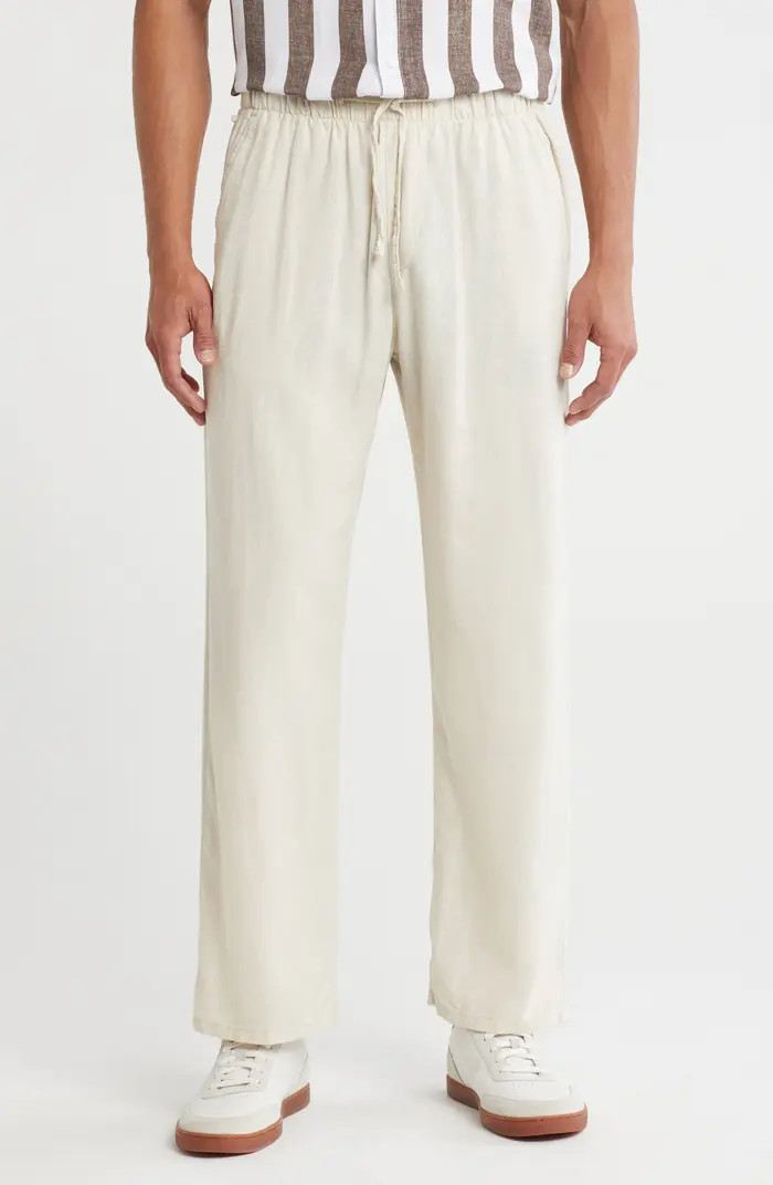 DENIM AND FLOWER Sand Linen Blend Loose Fit Pants | Nordstromrack | Nordstrom Rack