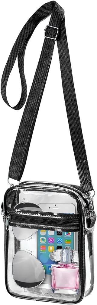 WJCD Clear Bag Stadium Approved PVC Concert Clear Purse Clear Crossbody Purse Bag clear bags for ... | Amazon (US)