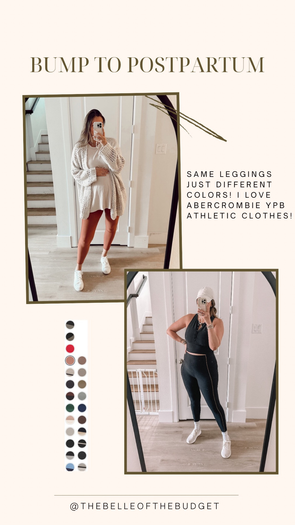 Bump to postpartum! I love these Abercrombie YPB leggings for working out!