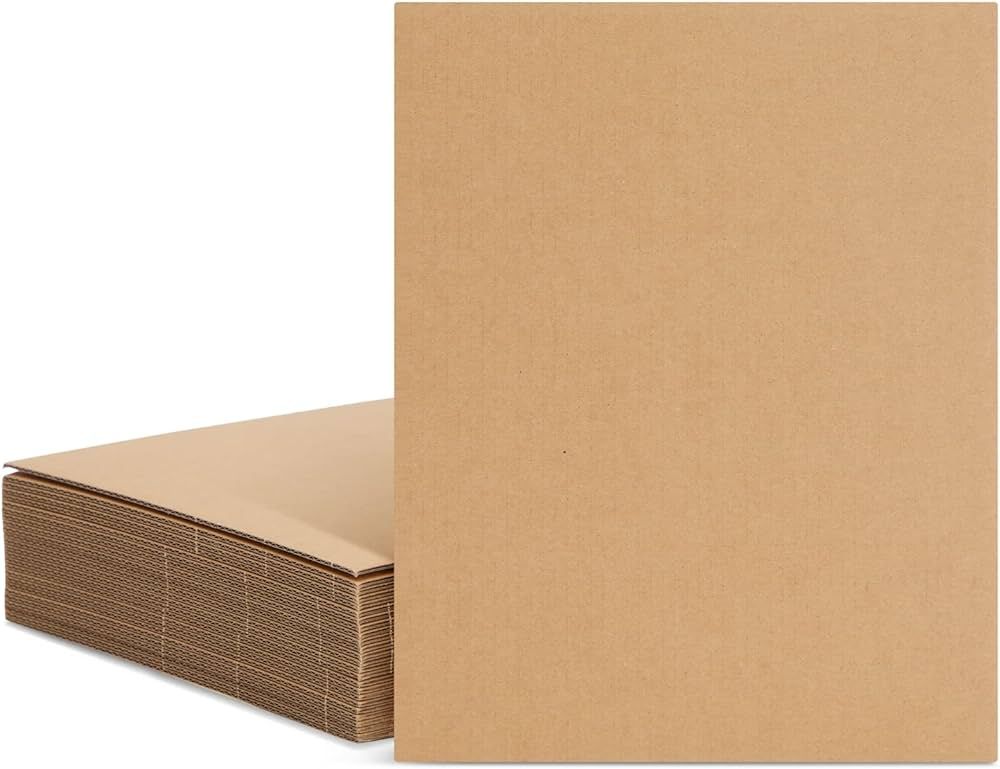 Amazon.com: 25 Pack Corrugated Cardboard Sheets, 8x10 Flat Card Boards Inserts for Crafts, Packin... | Amazon (US)