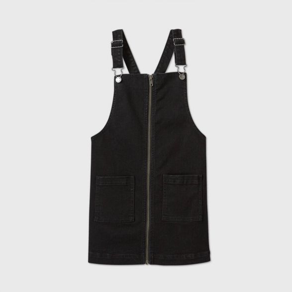 Girls' Denim Zip-Front Dress - art class™ Black | Target