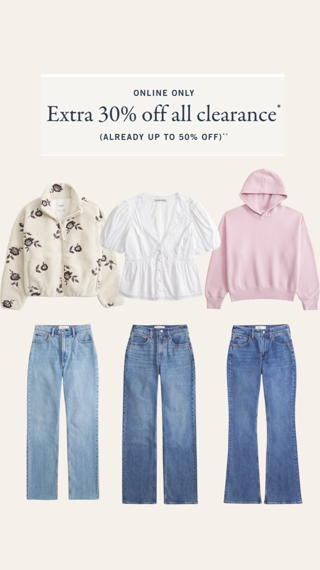 Abercrombie clearance!!! Over 50% off! Abercrombie deals! Casual style a jeans on sale 

#LTKSaleAlert #LTKFindsUnder50 #LTKMidsize