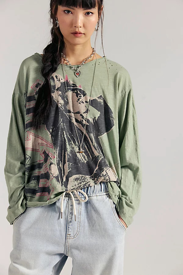 Magnolia Pearl AC/DC Rock N' Roll Viggo Long Sleeve Tee | Free People (Global - UK&FR Excluded)