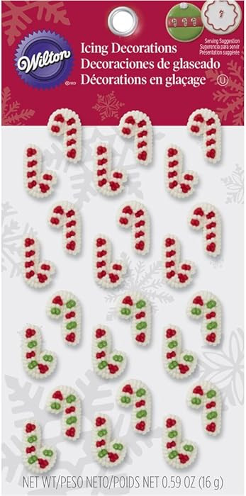 Wilton Mini Candy Cane Edible Cupcake Toppers | Amazon (US)