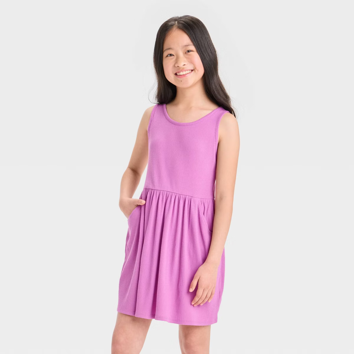 Girls' Rib Tank Dress - Cat & Jack™ Hot Pink | Target