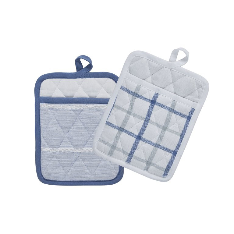 My Texas House Sutton Pick Stitch 5-Piece Kitchen Set, Blue/Gray - Walmart.com | Walmart (US)