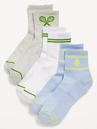 Athletic Quarter Crew Sock 3-Pack for Women | Old Navy (CA)