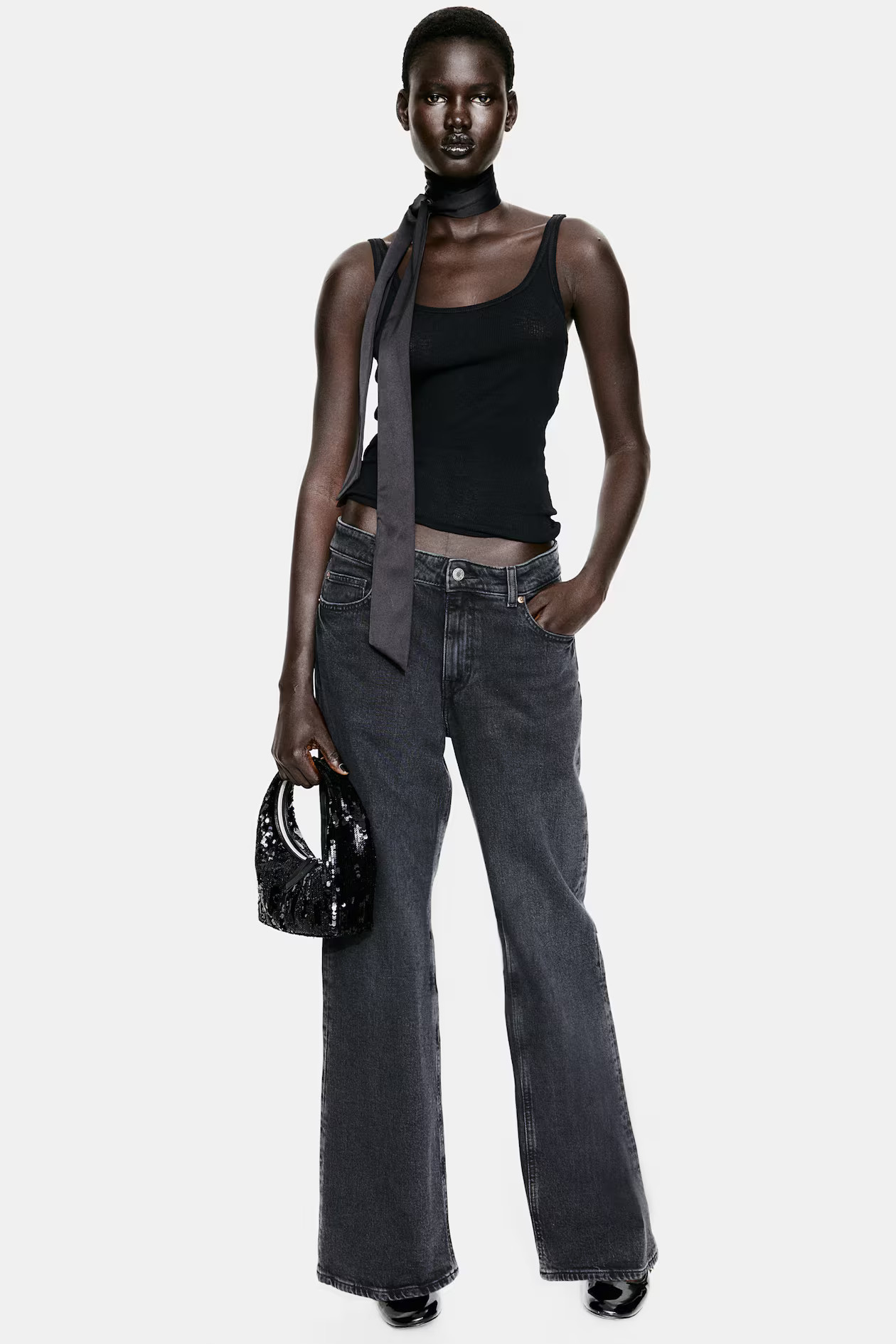 Wide High Jeans - Dark denim gray - Ladies | H&M US | H&M (US + CA)