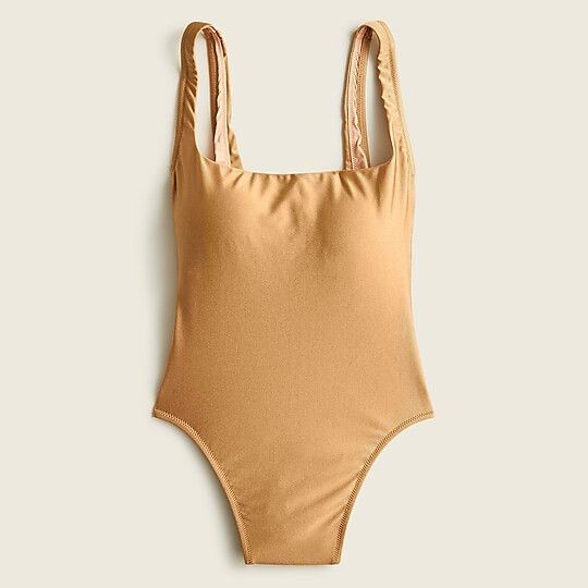 Shiny squareneck one-piece- Gold Swimsuit- One Piece Swimsuit- Jcrew Swimsuits | J.Crew US