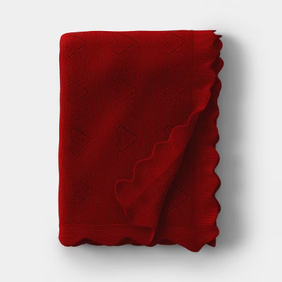 Heart Knit Throw with Scalloped Trim - Threshold™ | Target