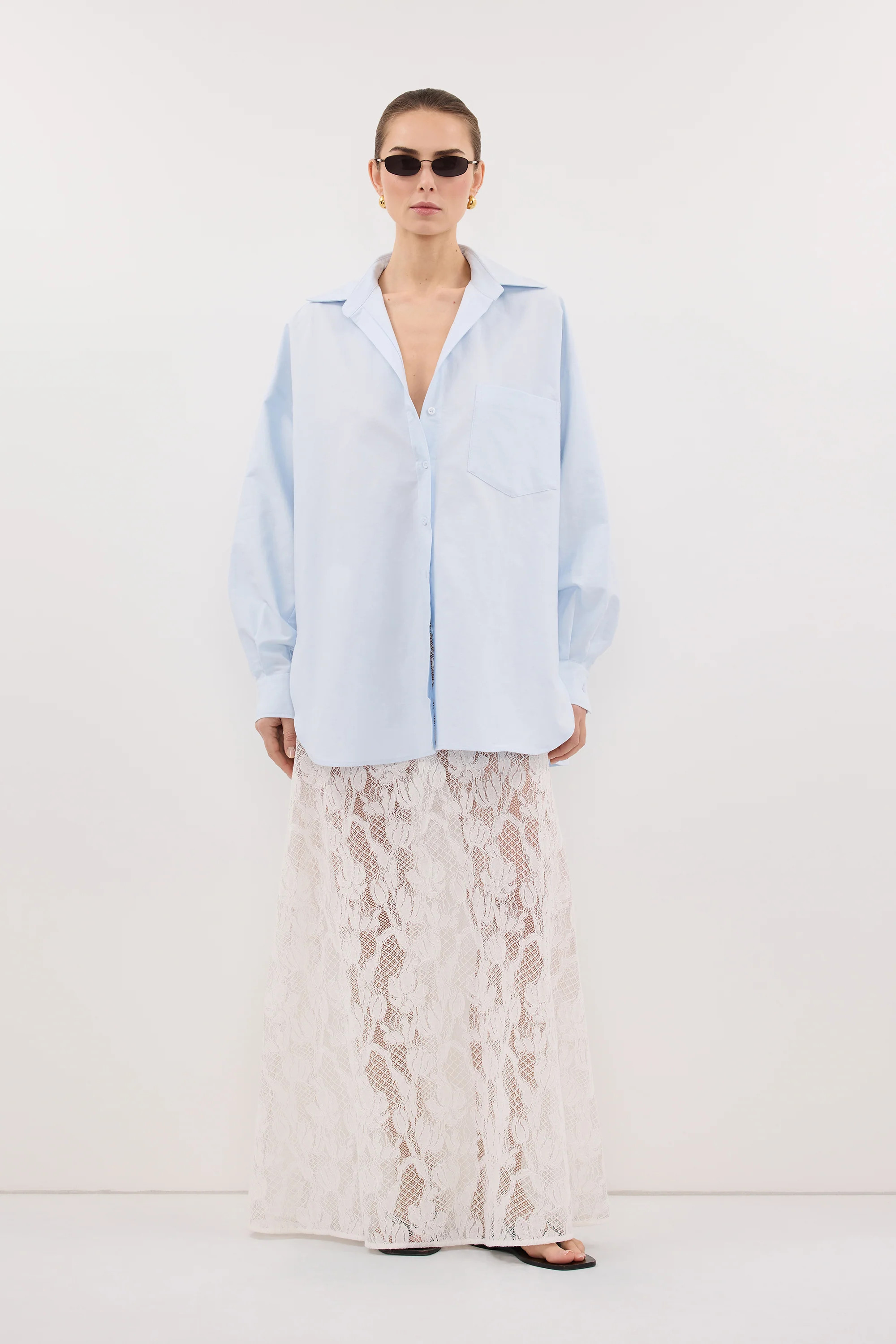 RHEA 3.0 ICE BLUE COTTON SHIRT | DISSH