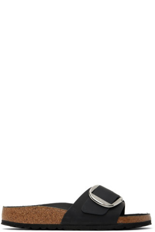 Birkenstock - Black Madrid Big Buckle Sandals | SSENSE