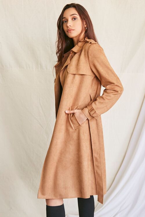 Faux Suede Duster Trench Jacket | Forever 21 (US)